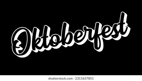 Hand sketched Oktoberfest word as header or logo. Vector illustration of Munich beer festival, Octoberfest. Drawn lettering for poster, banner, invitation.