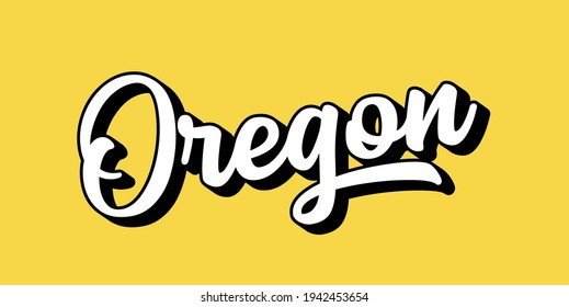 Hand sketched OREGON text. 3D vintage, retro lettering for poster, sticker, flyer, header, card