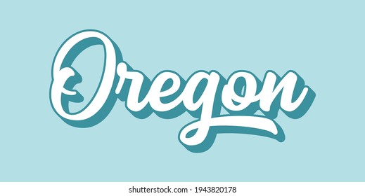 Hand sketched OREGON text. 3D vintage, retro lettering for poster, sticker, flyer, header, card