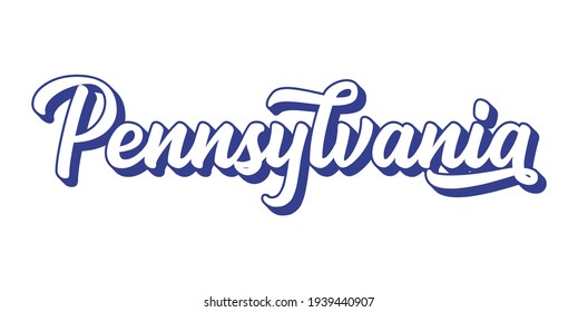 Hand sketched PENNSYLVANIA text. 3D vintage, retro lettering for poster, sticker, flyer, header, card