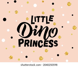Hand sketched pink dino vector illustration with lettering typography. Concept for children t-shirt print. Pink dino logotype, badge, icon. Dinosaur logo, banner, flyer. eps 10. Vector illustration