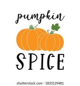 La mano esbozó la cita de PUMPKIN SPICE como cartel. Letras para afiche, etiqueta, pegatina, volante, cabecera