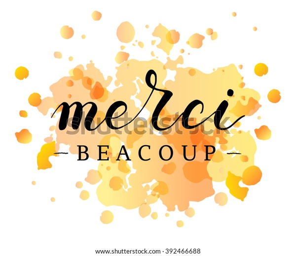 hand-sketched-quote-merci-beacoup-thank-stock-vector-royalty-free