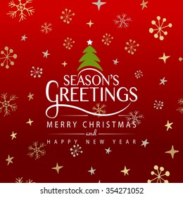 Hand sketched Seasons Greetings logotype, badge and icon typography. Drawn lettering typography for Christmas, New Year card template. Holiday calligraphy banner, flyer on textured background