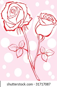 Hand sketched stylized rose.