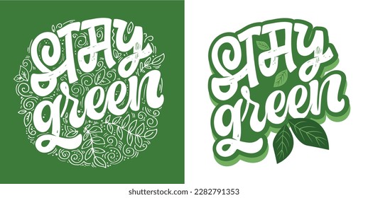 Hand sketched text 'Happy Earth Day'. Vector lettering for postcard banner template. Eco friendly ecology concept. World environment background