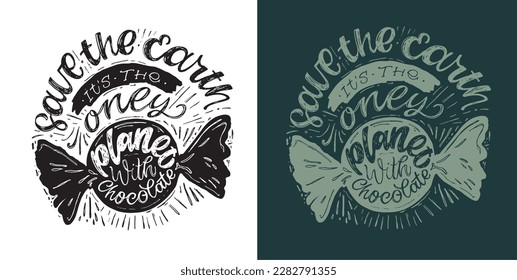 Hand sketched text 'Happy Earth Day'. Vector lettering for postcard banner template. Eco friendly ecology concept. World environment background