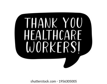 Hand sketched THANK YOU HEALTHCARE WORKERS quote as banner