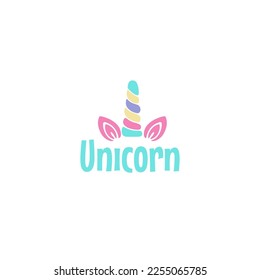 Hand sketched unicorn vector illustration with lettering typography quotes. Motivational quotes concept for children t-shirt print. Unicorn logotype, badge, icon. Unicorn logo, banner, flyer. 