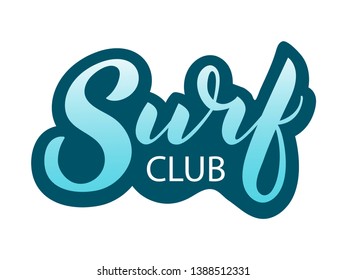 Hand sketched vector Surf lettering typography. Hand drawn Surfing vector illustration. Surf calligraphy for banner, poster, card. Vector lettering for Surfing. Ocean, beach, sport, summer holidays
