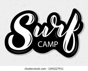 Hand sketched vector Surf lettering typography.