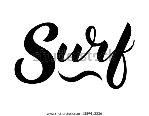 Hand Sketched Vector Surf Lettering Typography Stock Vector (Royalty ...