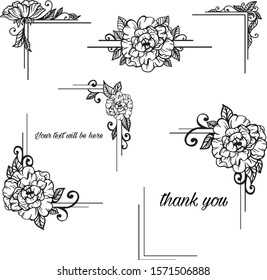 Hand sketched vector vintage elements ( laurels, leaves, flowers). Perfect for invitations, greeting cards, quotes, blogs, Wedding Frames, posters. decorative vector for design template angle lines