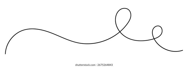 Hand sketched wavy line in a simple squiggle style. Abstract swirl and curve line. Hand Drawn Curve line collection. Vector illustration