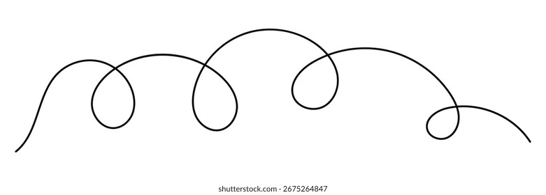 Hand sketched wavy line in a simple squiggle style. Abstract swirl and curve line. Hand Drawn Curve line collection. Vector illustration