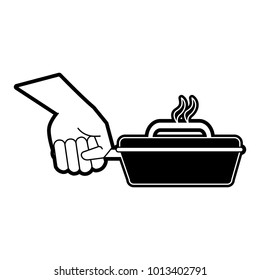 Hand with skillet