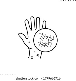 hand skin diseases vector icon in outlines