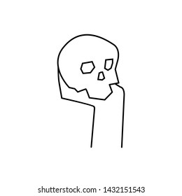 Hand, skull. Illustration vector icon