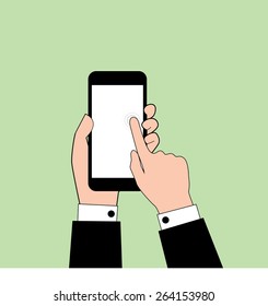 hand slide smart phone vector