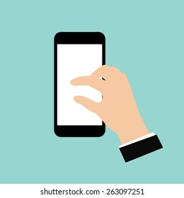 hand slide smartphone vector