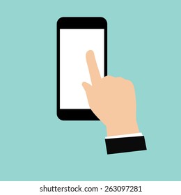 hand slide smartphone vector