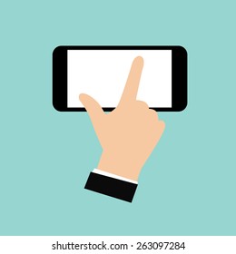 hand slide smartphone vector