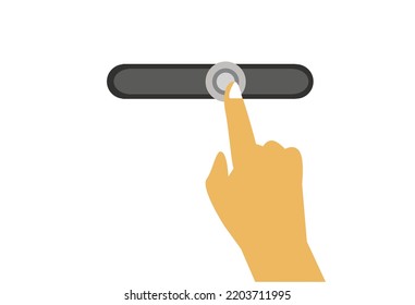 Hand slides to open using an interative button. Editable Clip Art.