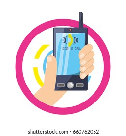 hand with smarphone calling a person