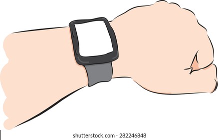 Hand with a smart watch