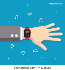 Hand with smart watch