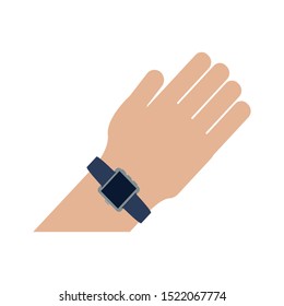 hand with smart watch technology vector illustration design