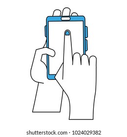 Hand with smartphone