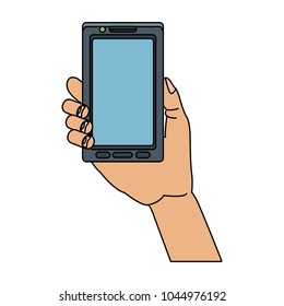 Hand with smartphone