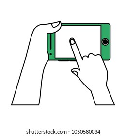 Hand with smartphone