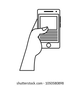 Hand with smartphone