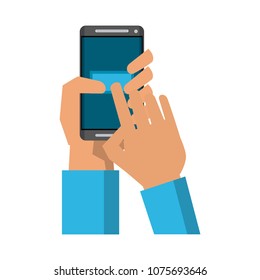 Hand with smartphone