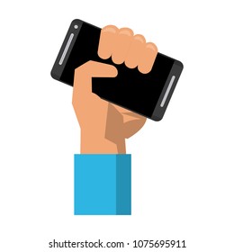 Hand with smartphone