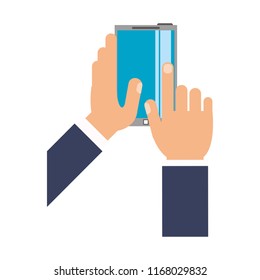 Hand with smartphone