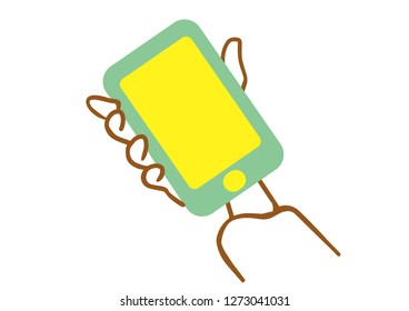 Hand with a smartphone