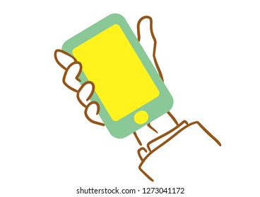 Hand with a smartphone