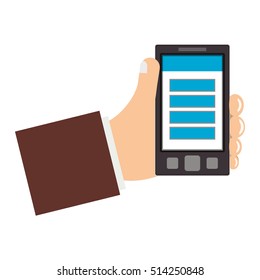 hand with smartphone