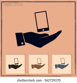 Hand with smartphone
