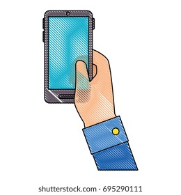 Hand with smartphone