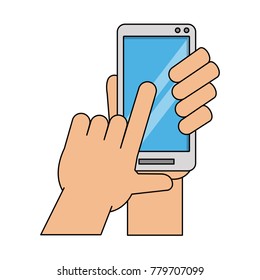 Hand with smartphone