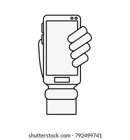 Hand with smartphone