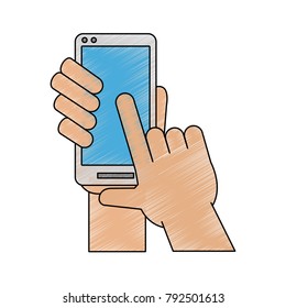 Hand with smartphone