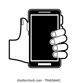 Hand with smartphone