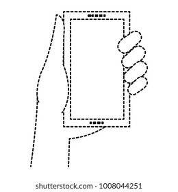 hand with smartphone device