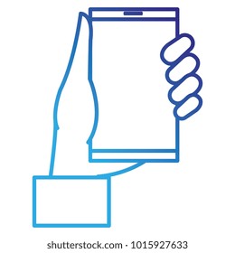 hand with smartphone device