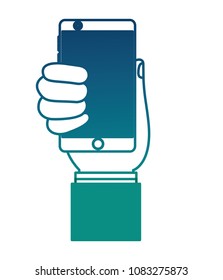 hand with smartphone device